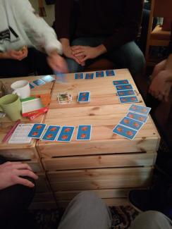 People playing a card game
